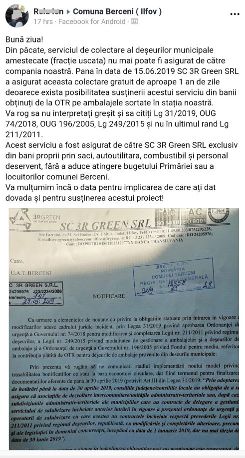 gunoi reciclare - 20190616 - firma reciclare se retrage