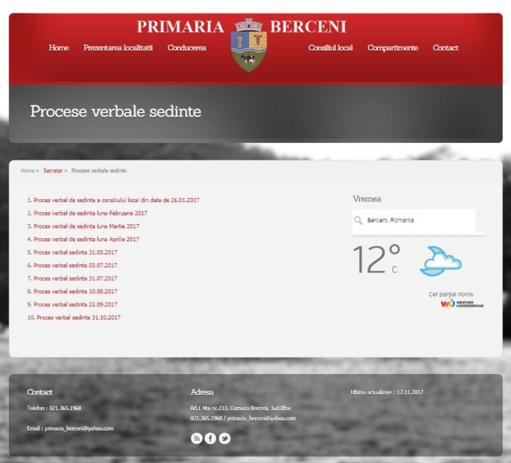 20180312 sedinta CL Mar2018 pe site ultimul PV este tocmai din Oct2017